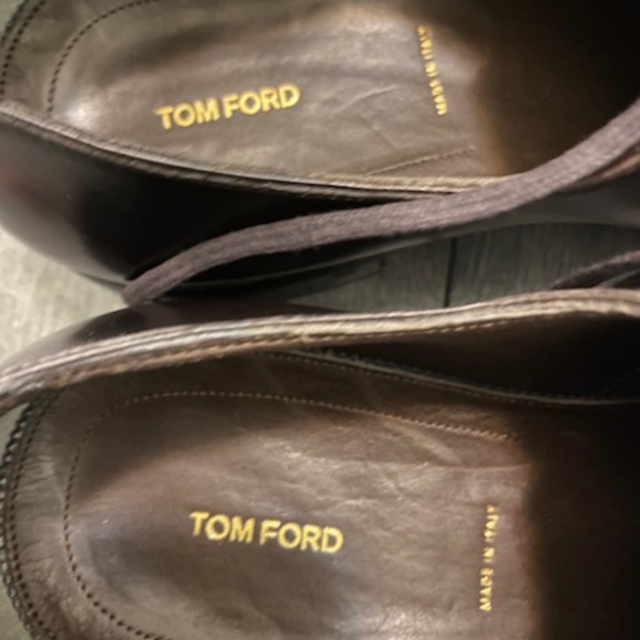 Tom Ford Elkan Evening Wholecut Brown Leather Oxford Shoes Size 11 - Picture 3 of 16